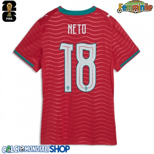 Maglie da calcio Portogallo Pedro Neto #18 Prima Maglia Femminile Mondiali 2026  Manica Corta